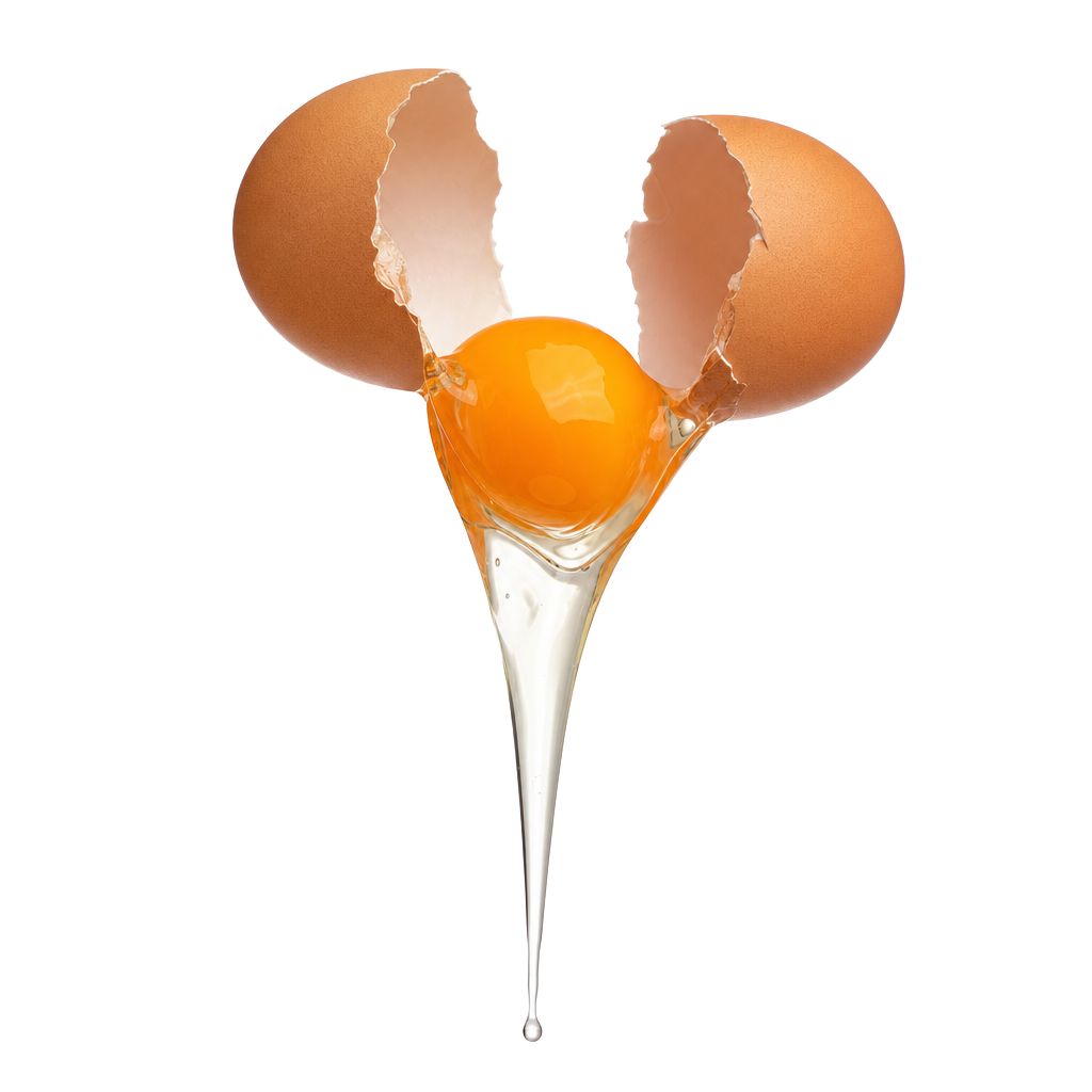 A cracked open egg revealing the golden yolk that contains phosvitin