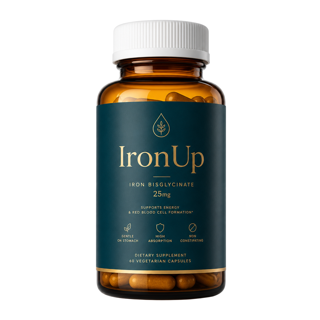 IronUp bottle beside the phosvitin peptide carrier